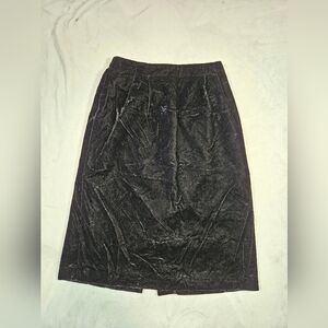 Vintage Potomac Collection Womens 14 Black Velvet A-line Midi Skirt